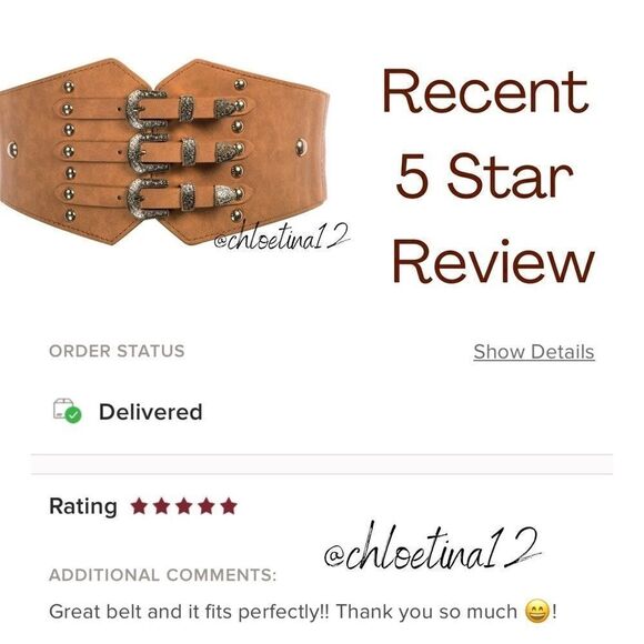 Leather Triple Buckle Western Belt Retro Buckle Strap Belt - Picture 7 of 7